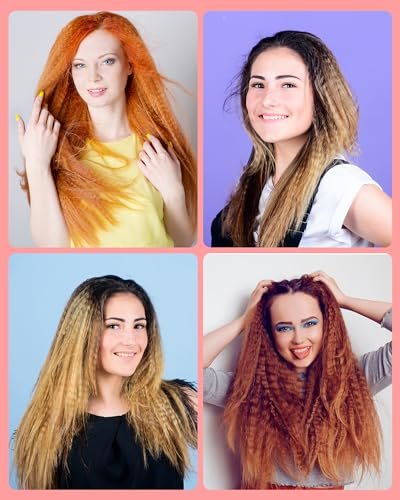 Dmriektu Hair Crimper for Women - Ceramic Crimping Iron for Volumizing Fluffy Hairstyles, Adjustable Temperature, Dual Voltage, Auto Off Avelisse