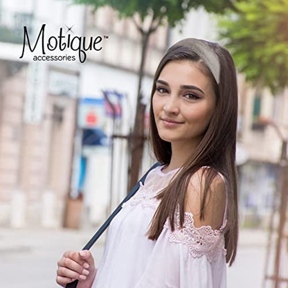 Motique Accessories 1 Inch Light Grey Velvet Headband for Women and Girls - Soft & Comfortable Hairband