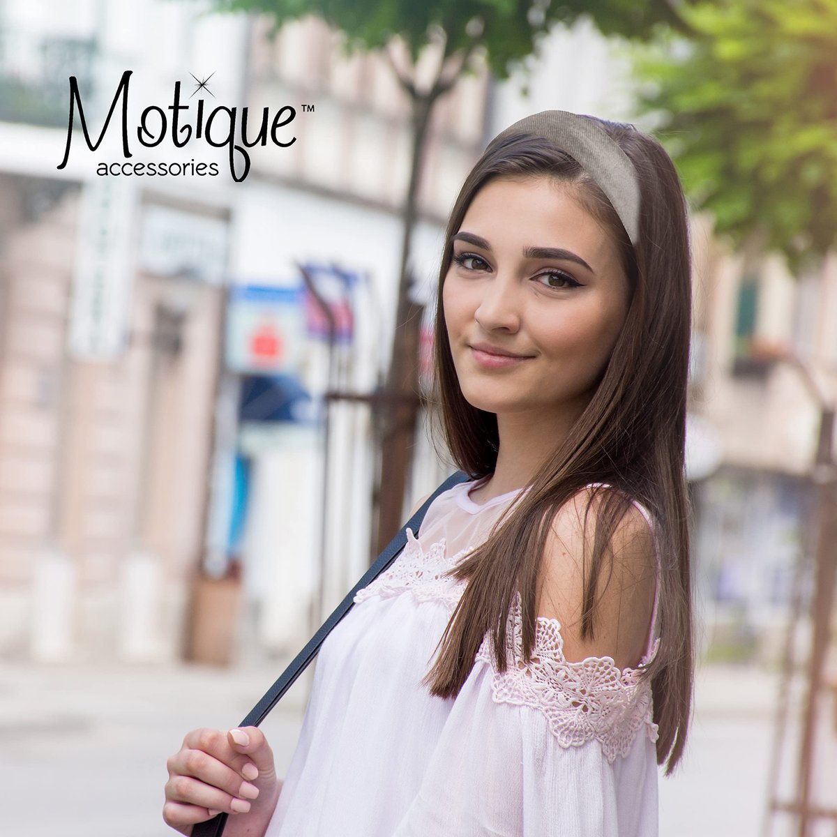 Motique Accessories 1 Inch Light Grey Velvet Headband for Women and Girls - Soft & Comfortable Hairband - görsel 3