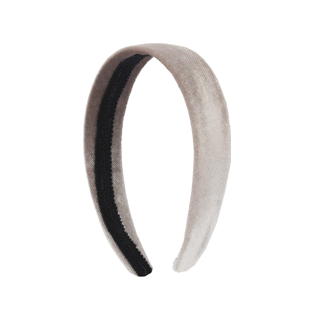 Motique Accessories 1 Inch Light Grey Velvet Headband for Women and Girls - Soft & Comfortable Hairband - görsel 1