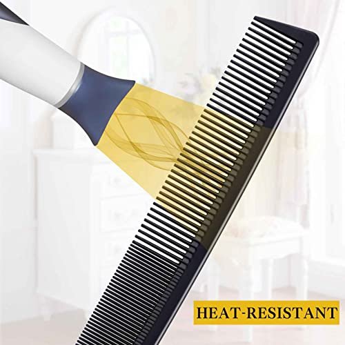 Premium Black Carbon Fiber Hair Comb Set - 4 Pieces for Teasing, Parting & Styling, Fine & Wide Tooth, Professional & Home Use for All Hair Types - görsel 10