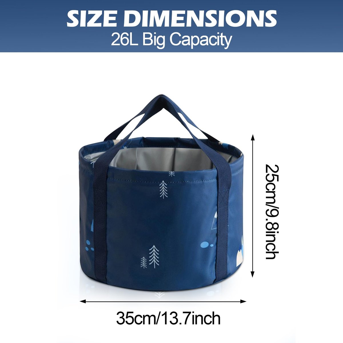ABSOK Multifunctional Collapsible Bucket for Soaking Feet, Portable Foot Bath Bag, Large Dark Blue Avelisse