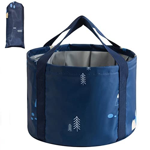 ABSOK Multifunctional Collapsible Bucket for Soaking Feet, Portable Foot Bath Bag, Large Dark Blue Avelisse