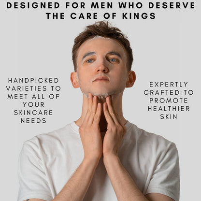 Kings Care Mens Face Mask Skin Care Kit (6 Pack) - Turmeric Anti-Acne, Aloe Vera Soothing & 2% BHA Salicylic Acid Sheet Mask - Hydrating, Brightening & Pore Refining for Men Avelisse