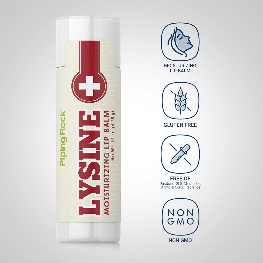 Piping Rock Lysine Lip Balm Stick – Moisturizing & Soothing Lip Ointment, 0.15 Oz, Non-GMO, Gluten Free - görsel 5