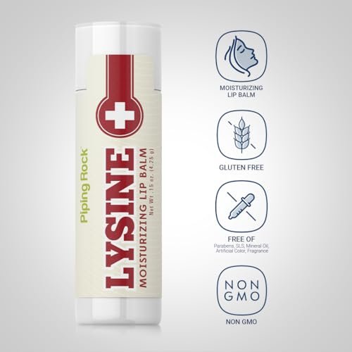 Piping Rock Lysine Lip Balm Stick – Moisturizing & Soothing Lip Ointment, 0.15 Oz, Non-GMO, Gluten Free - görsel 6