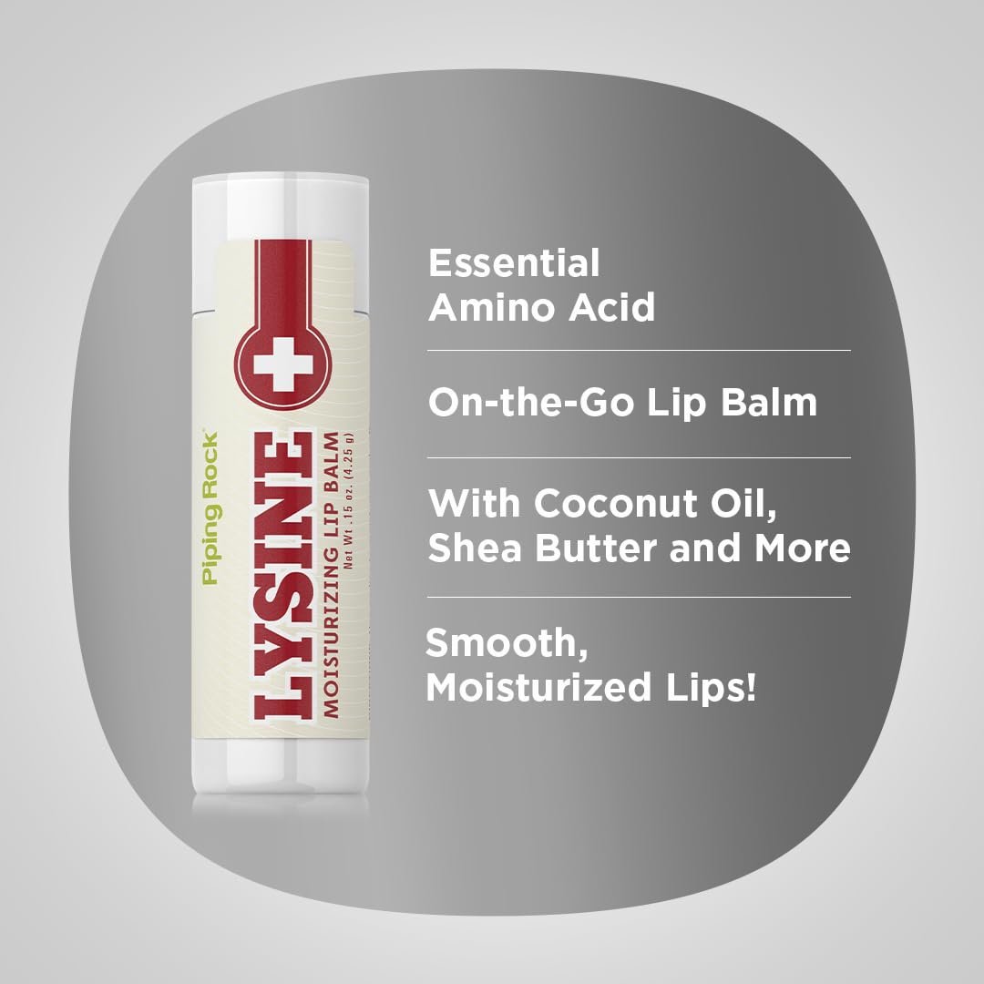 Piping Rock Lysine Lip Balm Stick – Moisturizing & Soothing Lip Ointment, 0.15 Oz, Non-GMO, Gluten Free - görsel 7