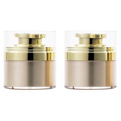 FOMIYES 2-Pack 30ml Vacuum Face Cream Jars - Refillable Pump Lotion Bottles, Small Transparent Cosmetic Containers for Skincare Storage and Travel