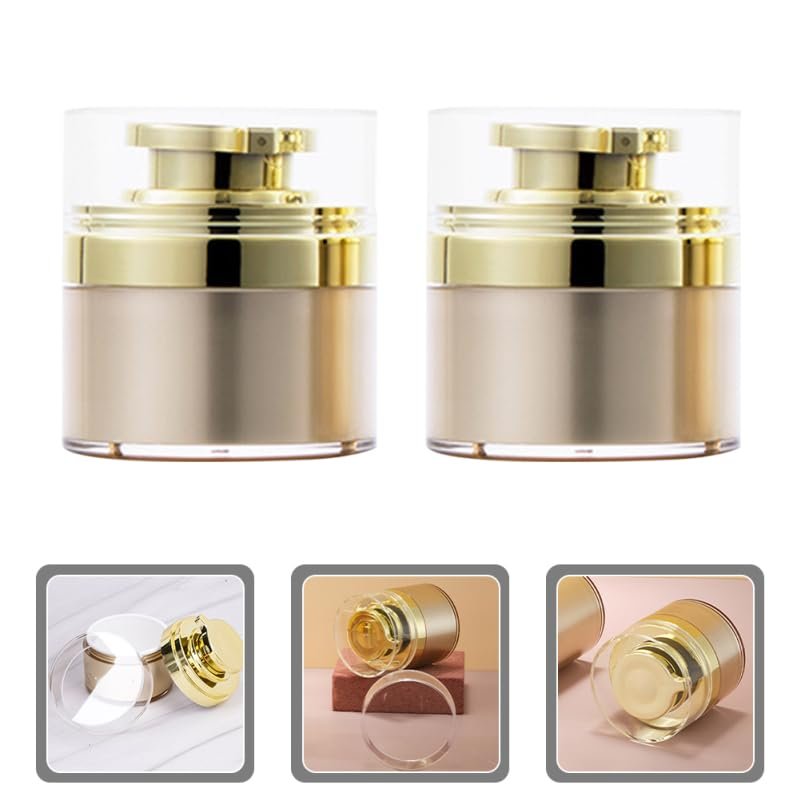 FOMIYES 2-Pack 30ml Vacuum Face Cream Jars - Refillable Pump Lotion Bottles, Small Transparent Cosmetic Containers for Skincare Storage and Travel - görsel 4
