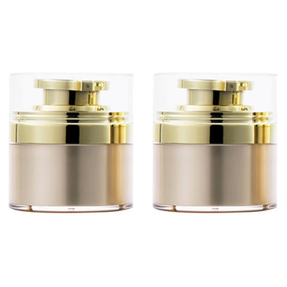 FOMIYES 2-Pack 30ml Vacuum Face Cream Jars - Refillable Pump Lotion Bottles, Small Transparent Cosmetic Containers for Skincare Storage and Travel
