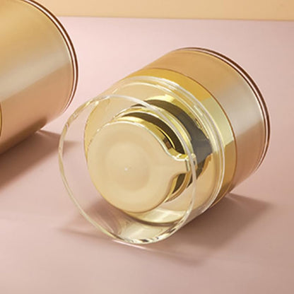 FOMIYES 2-Pack 30ml Vacuum Face Cream Jars - Refillable Pump Lotion Bottles, Small Transparent Cosmetic Containers for Skincare Storage and Travel