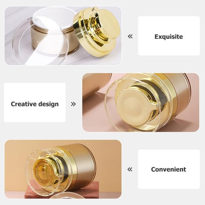 FOMIYES 2-Pack 30ml Vacuum Face Cream Jars - Refillable Pump Lotion Bottles, Small Transparent Cosmetic Containers for Skincare Storage and Travel