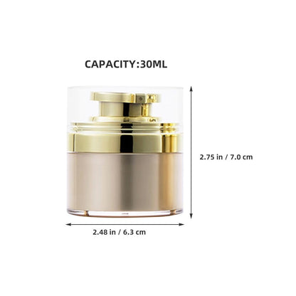 FOMIYES 2-Pack 30ml Vacuum Face Cream Jars - Refillable Pump Lotion Bottles, Small Transparent Cosmetic Containers for Skincare Storage and Travel