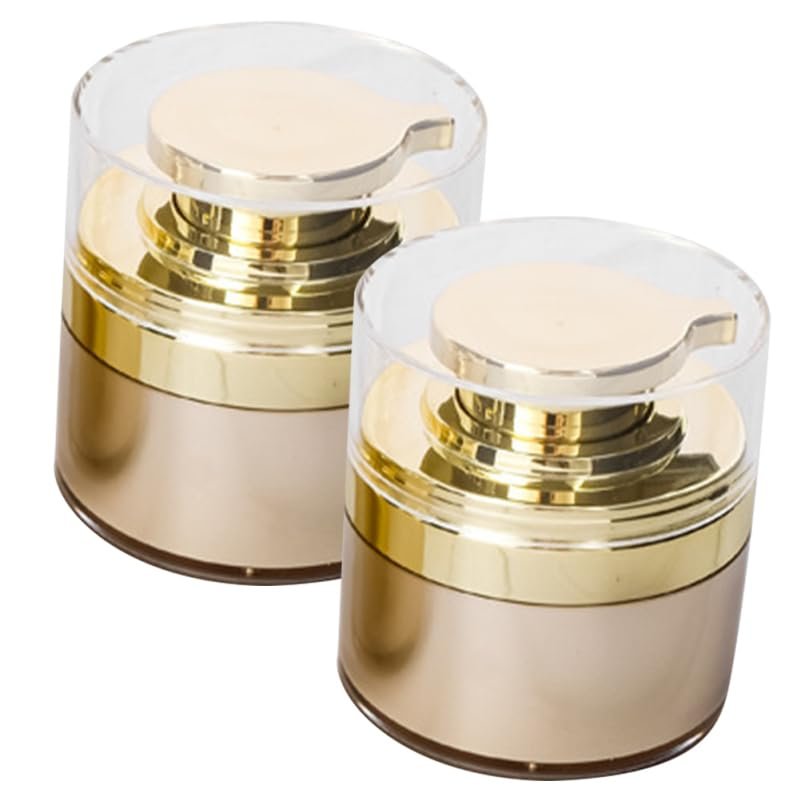 FOMIYES 2-Pack 30ml Vacuum Face Cream Jars - Refillable Pump Lotion Bottles, Small Transparent Cosmetic Containers for Skincare Storage and Travel - görsel 3