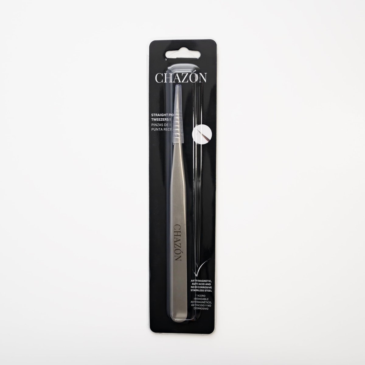 CHAZON Stainless Steel Straight Point Tweezers – Precision Eyebrow & Ingrown Hair Tweezers Avelisse