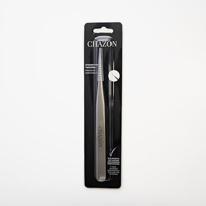 CHAZON Stainless Steel Straight Point Tweezers – Precision Eyebrow & Ingrown Hair Tweezers Avelisse