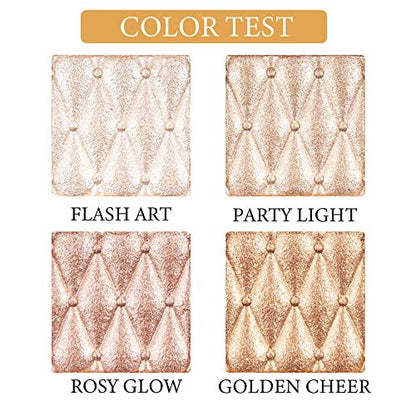 UOCK 4-Color Highlighter Makeup Palette - Shimmer Bronze Contour Shadow Illumination Highlight Eyeshadow Palette
