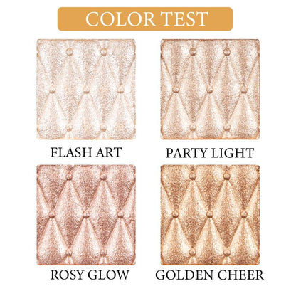 UOCK 4-Color Highlighter Makeup Palette - Shimmer Bronze Contour Shadow Illumination Highlight Eyeshadow Palette