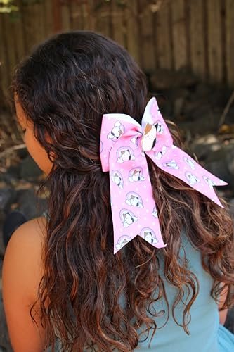 LUV HER Cute Squishmallows Hair Bows for Girls – Large Printed Hair Bow with Charm, Alligator Clip, Birthday Gift for Ages 8+