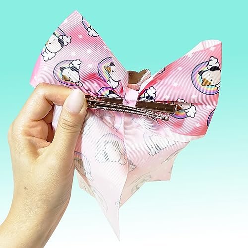 LUV HER Cute Squishmallows Hair Bows for Girls – Large Printed Hair Bow with Charm, Alligator Clip, Birthday Gift for Ages 8+ - görsel 6