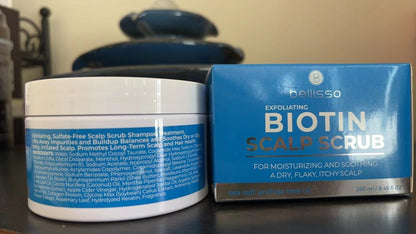 Biotin Scalp Scrub - Exfoliating Treatment for Dry, Itchy, Flaky Scalp - Intense Moisturizer & Detox Cleanser with Tea Tree Oil - Anti-Dandruff Mask for Women and Men