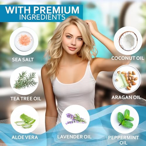 Biotin Scalp Scrub - Exfoliating Treatment for Dry, Itchy, Flaky Scalp - Intense Moisturizer & Detox Cleanser with Tea Tree Oil - Anti-Dandruff Mask for Women and Men - görsel 7
