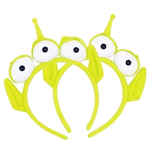 PLUSMAYI 2 Pack Alien Headband Adult - Three-Eyed Monster Plush Headwear for Party Costume - görsel 1