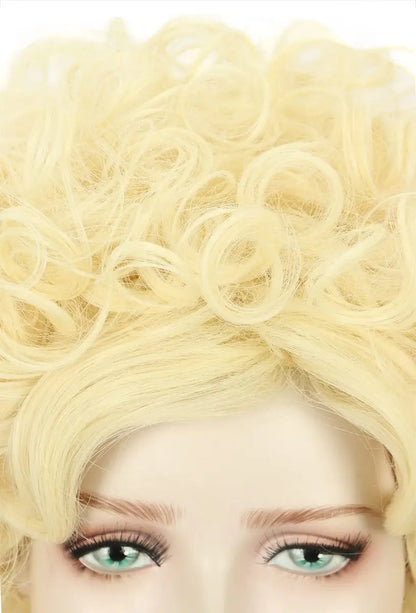 Yuehong Long Curly Blonde Wig - 70s 80s Retro Singer Cosplay Costume Hair Heat Resistant Synthetic Wig for Women Avelisse