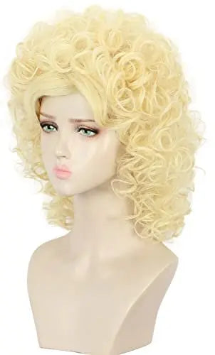 Yuehong Long Curly Blonde Wig - 70s 80s Retro Singer Cosplay Costume Hair Heat Resistant Synthetic Wig for Women Avelisse