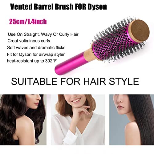 Round Hair Brush with Vented Barrel – Compatible with Dyson Hair Dryers HD01-HD08 for Straight, Wavy, or Curly Hair - görsel 8