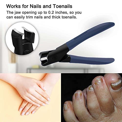 Hawgiman Nail Clippers for Men – Toenail Clippers for Thick Nails, Stainless Steel Fingernail Clipper for Adults & Seniors, Blue - görsel 5