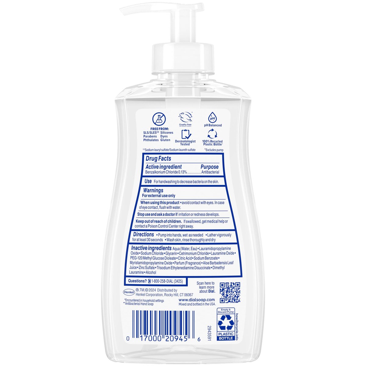 Dial Antibacterial Defense Liquid Hand Soap + Aloe, Aloe Scent, 11 Fl Oz (Pack of 12), Dermatologist-Tested Hand Wash, Gentle Formula Avelisse