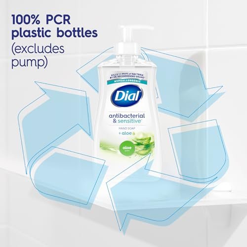 Dial Antibacterial Defense Liquid Hand Soap + Aloe, Aloe Scent, 11 Fl Oz (Pack of 12), Dermatologist-Tested Hand Wash, Gentle Formula Avelisse