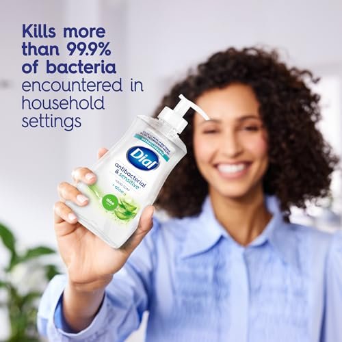 Dial Antibacterial Defense Liquid Hand Soap + Aloe, Aloe Scent, 11 Fl Oz (Pack of 12), Dermatologist-Tested Hand Wash, Gentle Formula Avelisse