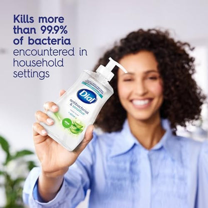 Dial Antibacterial Defense Liquid Hand Soap + Aloe, Aloe Scent, 11 Fl Oz (Pack of 12), Dermatologist-Tested Hand Wash, Gentle Formula Avelisse