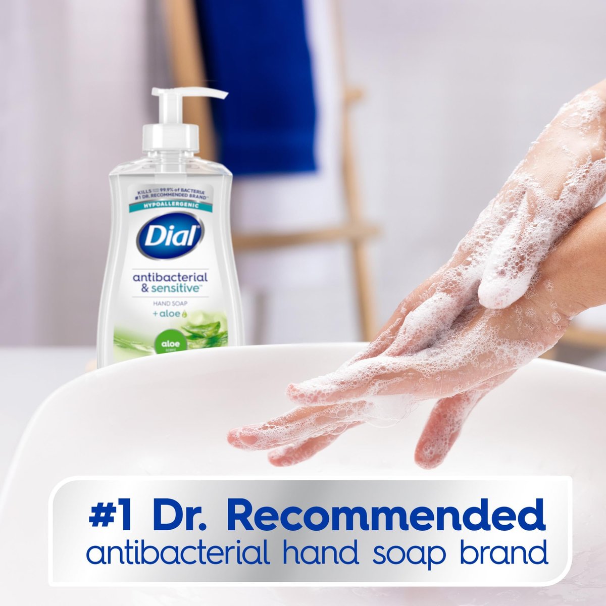 Dial Antibacterial Defense Liquid Hand Soap + Aloe, Aloe Scent, 11 Fl Oz (Pack of 12), Dermatologist-Tested Hand Wash, Gentle Formula Avelisse