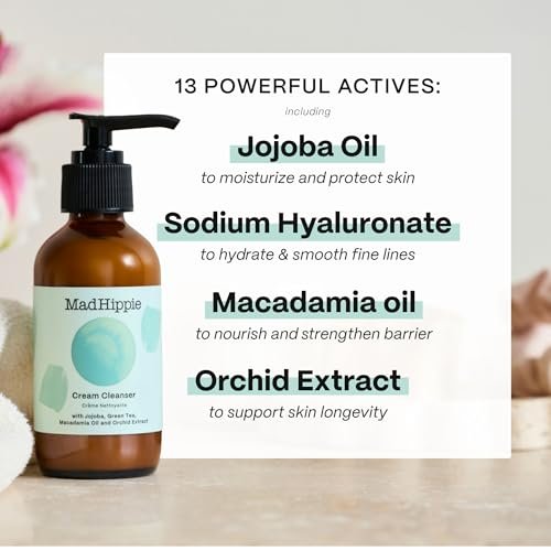 Mad Hippie Face Cream & Cream Cleanser Skin Care Set – Niacinamide, Matrixyl Peptide Complex & Organic Jojoba Oil (2 Piece Set) Avelisse