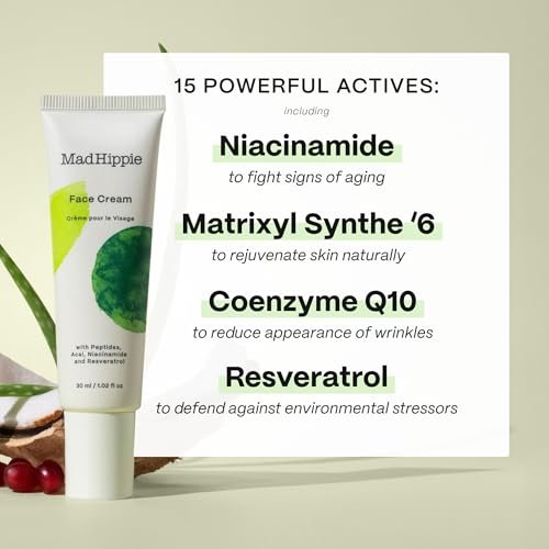 Mad Hippie Face Cream & Cream Cleanser Skin Care Set – Niacinamide, Matrixyl Peptide Complex & Organic Jojoba Oil (2 Piece Set) Avelisse
