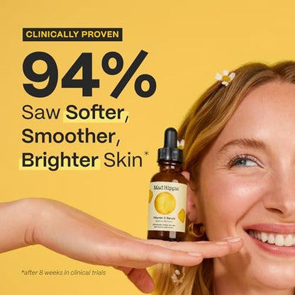 Mad Hippie Vitamin C Serum with Hyaluronic Acid & Triple C Night Cream Ceramide Moisturizer - Brightening Skin Care Duo (2 Piece Set) Avelisse
