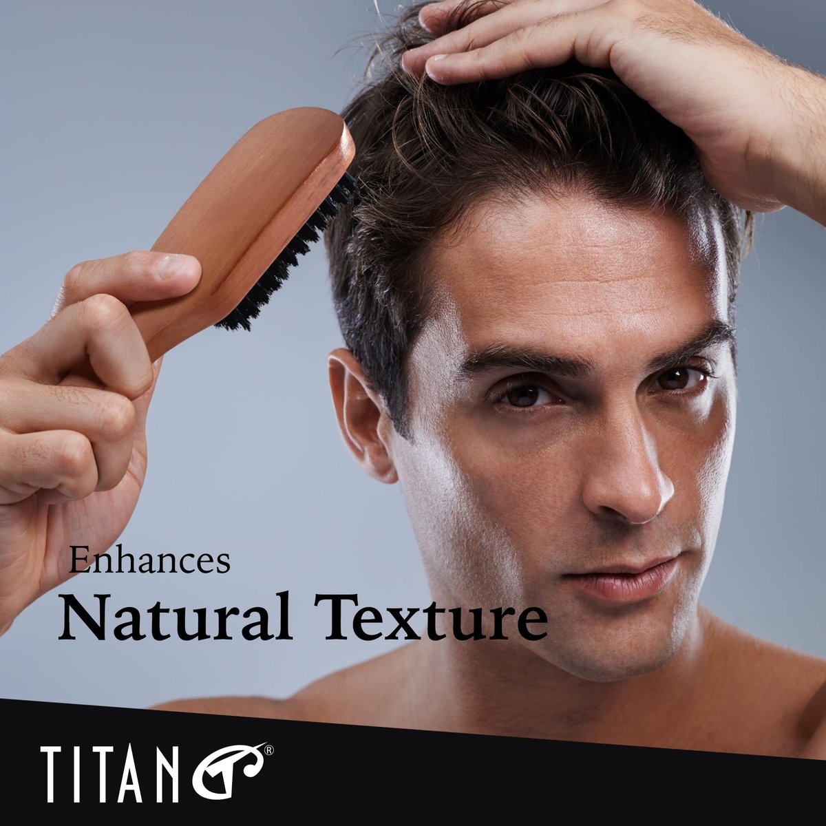 Titan Club Wave Brush for Men - 100% Natural Boar Bristles, Durable Wooden Handle, Smoothing Brush for All Hair Types, Restores Shine and Waves - görsel 13