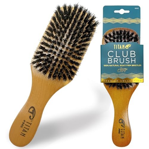 Titan Club Wave Brush for Men - 100% Natural Boar Bristles, Durable Wooden Handle, Smoothing Brush for All Hair Types, Restores Shine and Waves - görsel 10