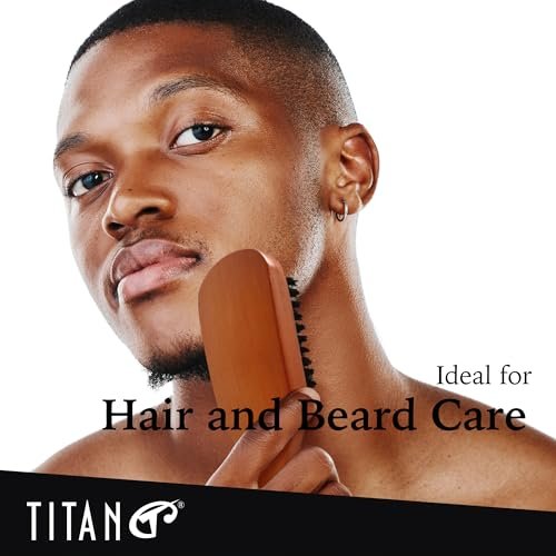 Titan Club Wave Brush for Men - 100% Natural Boar Bristles, Durable Wooden Handle, Smoothing Brush for All Hair Types, Restores Shine and Waves - görsel 12