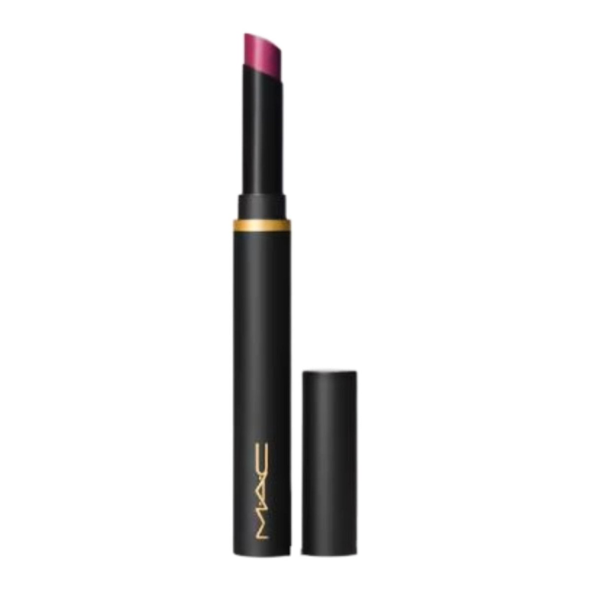 MAC Powder Kiss Velvet Blur Slim Stick Lipstick - 881 Wild Rebel (Mid-Tone Plum) - görsel 1