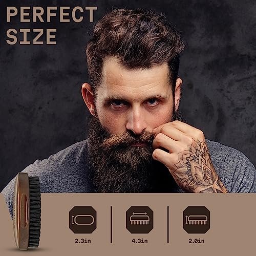 Striking Viking Beard Brush for Men – 4.3 Inch Beech Wood Handle, Boar Bristle – Travel Size Pocket Groomer for Styling & Taming - görsel 8