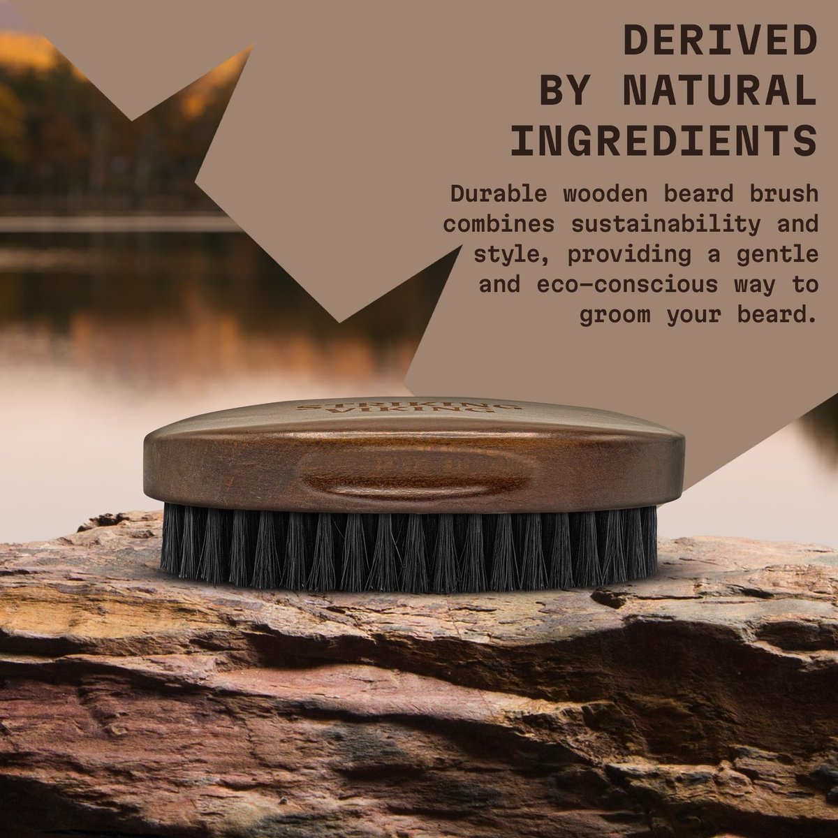 Striking Viking Beard Brush for Men – 4.3 Inch Beech Wood Handle, Boar Bristle – Travel Size Pocket Groomer for Styling & Taming - görsel 5