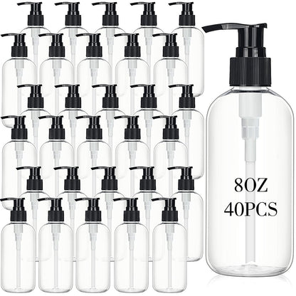 Norme 40-Piece Empty Pump Bottle 8 oz Clear – Bulk Value: 40 bottles in one pack ensure you always have a – Image 1