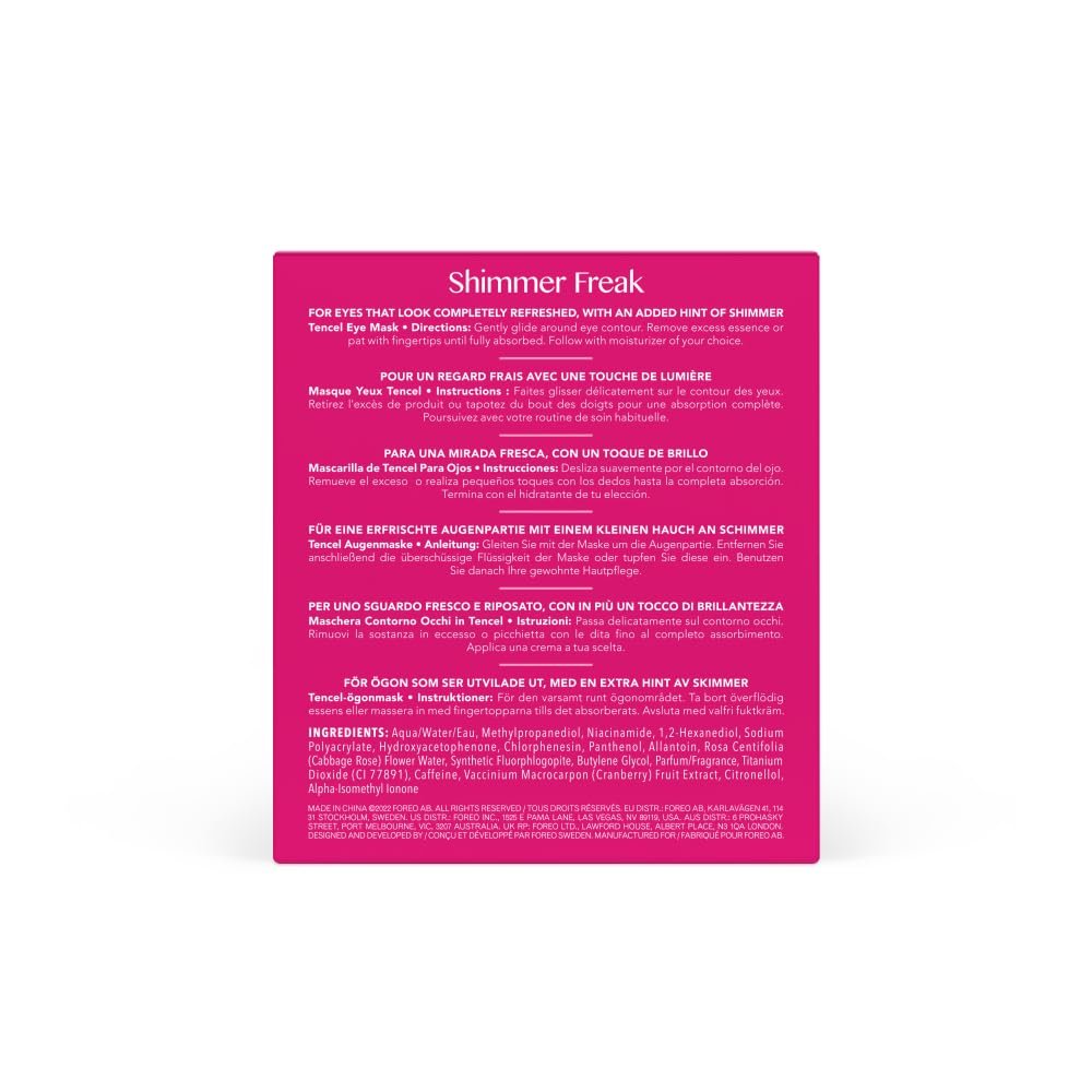 FOREO Shimmer Freak Advanced Collection 2.0 UFO-Activated Facial - Eye Contour Illuminating Mask - Rose Water & Niacinamide - All Skin Types - 6 Pack - görsel 13