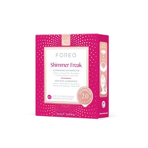 FOREO Shimmer Freak Advanced Collection 2.0 UFO-Activated Facial - Eye Contour Illuminating Mask - Rose Water & Niacinamide - All Skin Types - 6 Pack - görsel 2