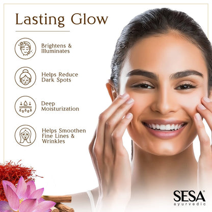 SESA Kumkumadi Face Oil for Radiant & Glowing Skin – 100% Pure Kumkumadi Tailam, Repairs Dull & Damaged Skin, Deep Moisturization, All Skin Types, 30ml