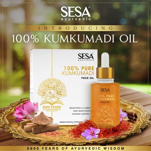 SESA Kumkumadi Face Oil for Radiant & Glowing Skin – 100% Pure Kumkumadi Tailam, Repairs Dull & Damaged Skin, Deep Moisturization, All Skin Types, 30ml - görsel 4